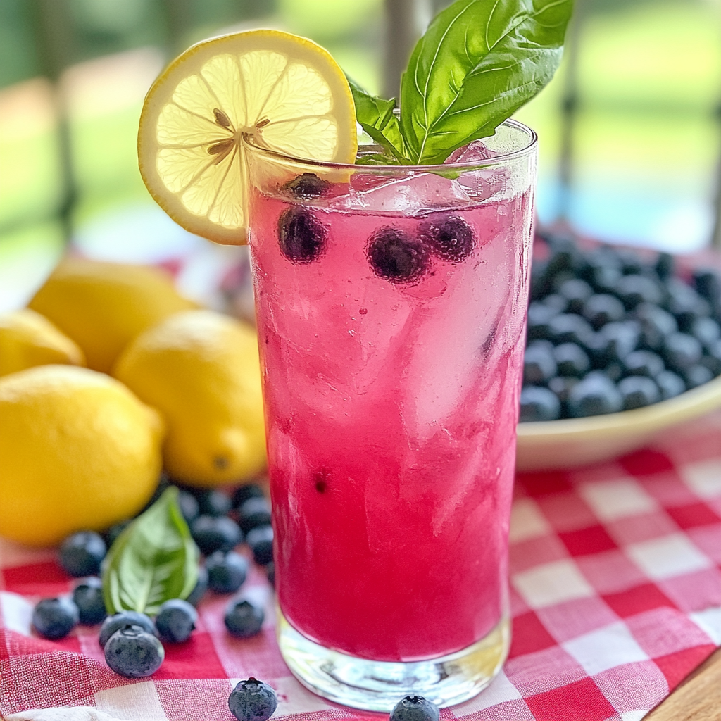 Refreshing Blueberry Basil Lemonade Mocktail Recipe