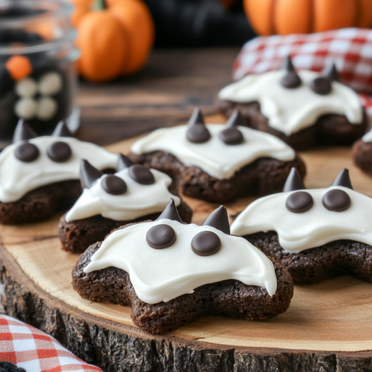 Chocolate Shortbread Bat Cookies