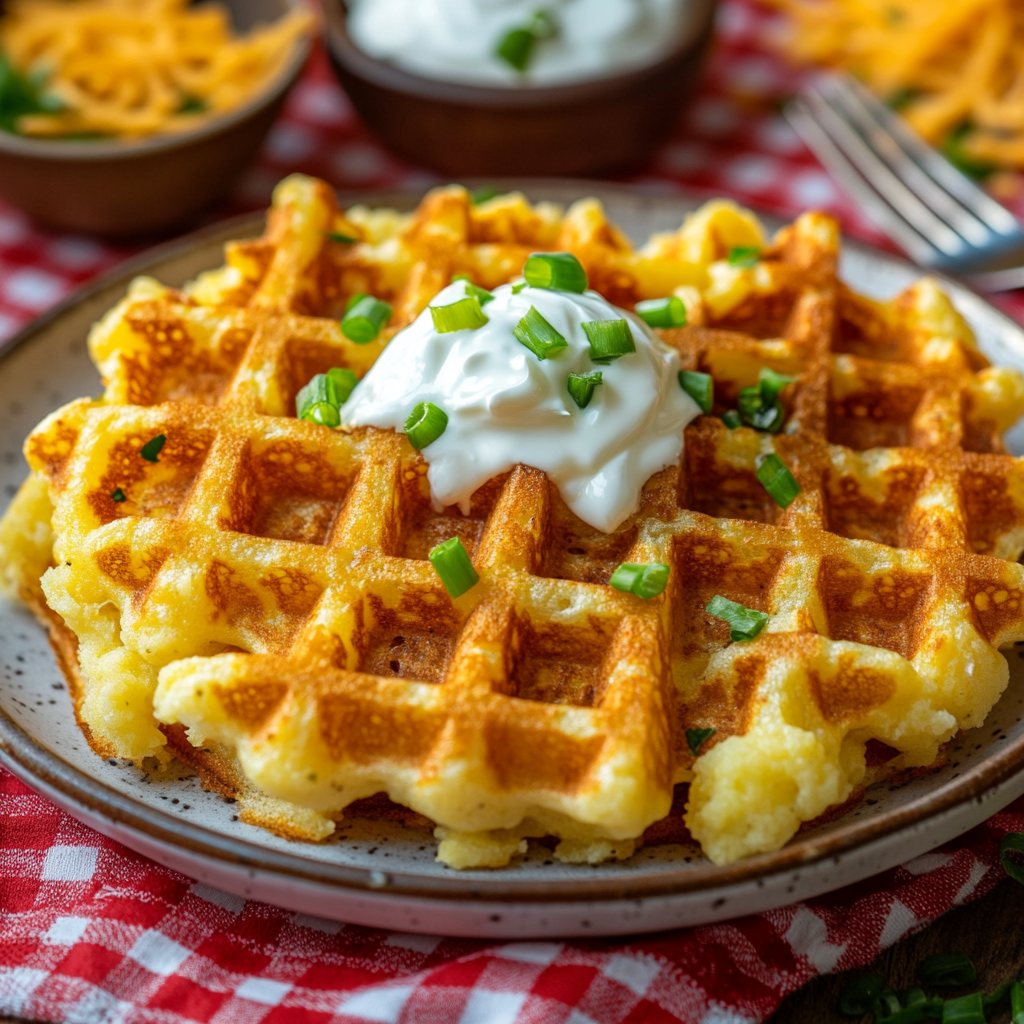 Savory Mashed Potato Waffles