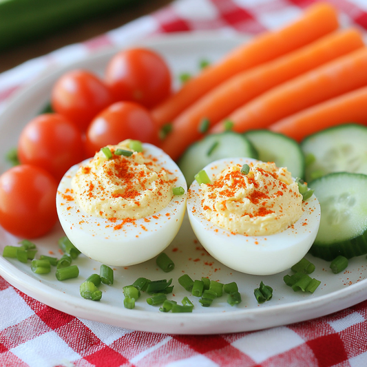 Deviled Egg and Veggie Snack Plate - Healthy Snack