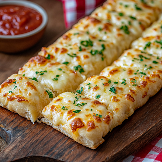 Cheesy Garlic Breadsticks (with Pre-Made Pizza Dough)