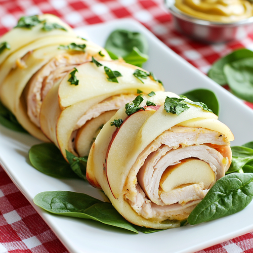 Turkey, Cheese, and Apple Roll-Ups - Healthy Snack