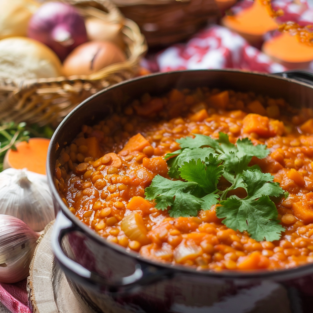 Spicy Red Lentil and Sweet Potato Stew Recipe – Cozy Vegetarian Comfort Food