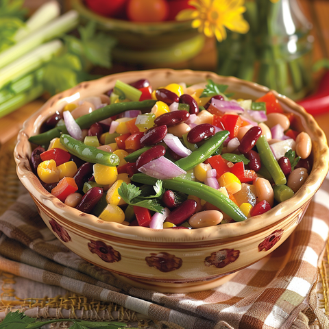 Easy 4 Bean Salad Recipe | A Colorful and Healthy Side Dish