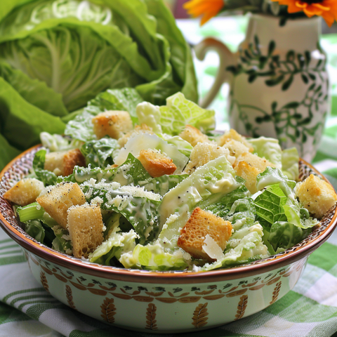 Classic Caesar Salad Recipe with Homemade Dressing and Croutons