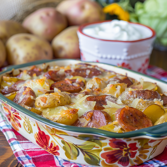 Hearty Baked Sauerkraut, Potato, and Kielbasa Recipe for Comforting Family Dinners