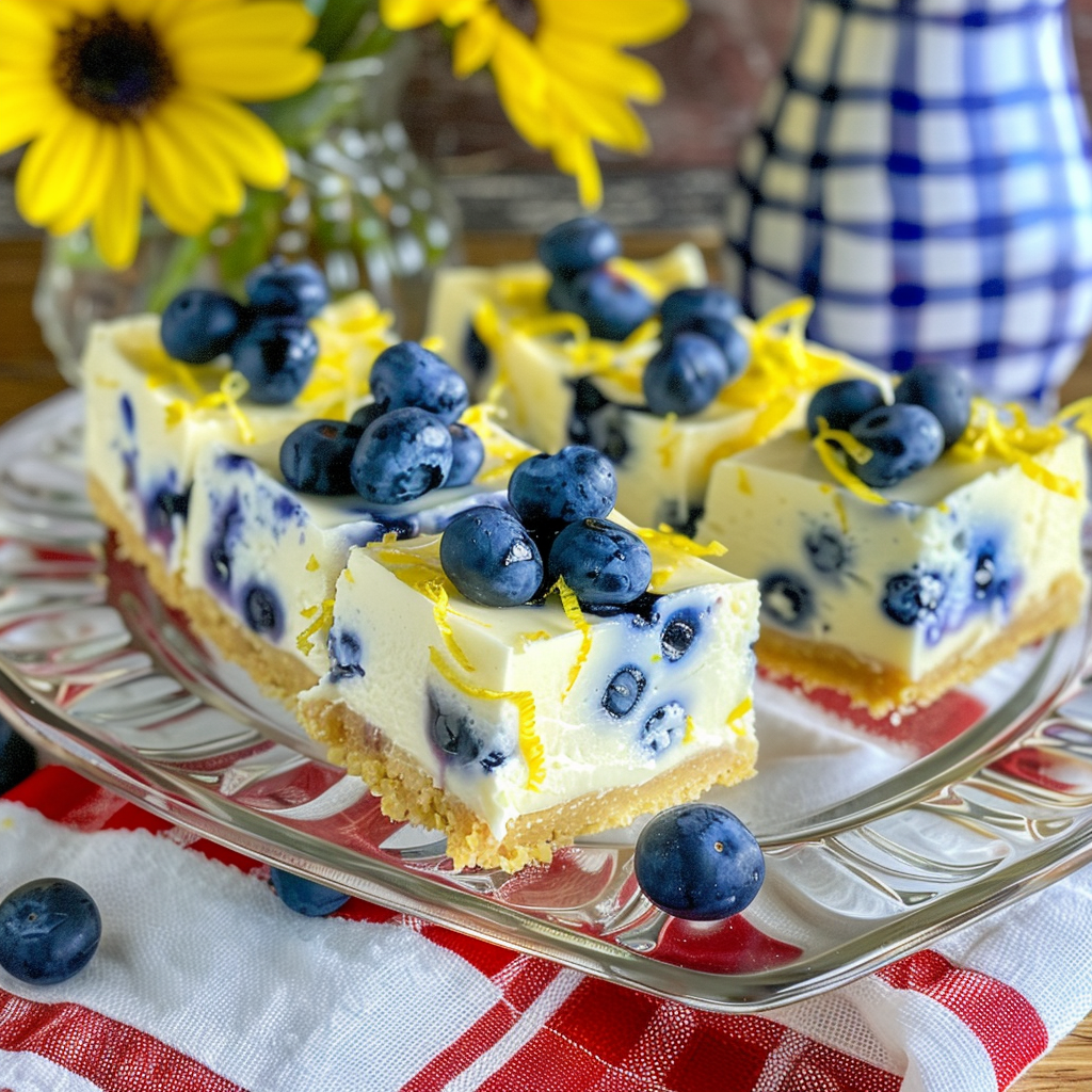 Blueberry Lemon Cheesecake Bars – A Refreshing No-Bake Dessert