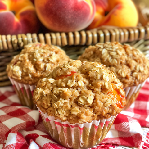 Hearty Oatmeal Peach Muffins with a Nutritious Twist