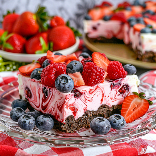 Berry Swirl Frozen Yogurt Squares