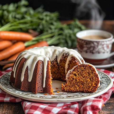 Moist Carrot Bundt Cake with Cream Cheese Glaze