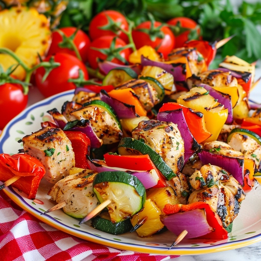 Juicy Grilled Chicken Kabobs with Pineapple and Veggies