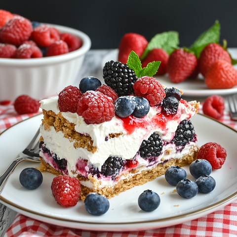 Berry Icebox Cake with Greek Yogurt and Fresh Berries