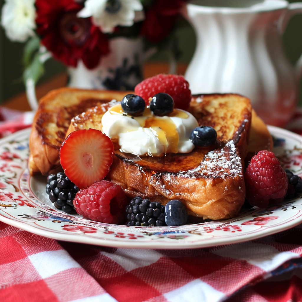 Elevated French Toast with Yogurt and Fresh Berries: A Luncheon Delight