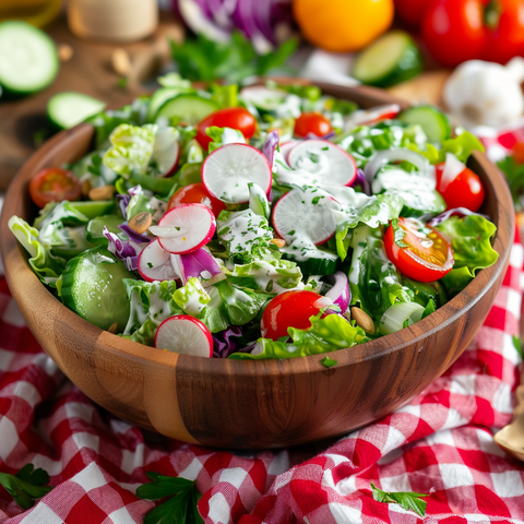 Fresh Garden Salad with Creamy Herb Dressing | A Colorful and Nutritious Recipe