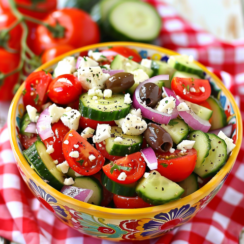 Discover the Freshness of Greek Salad with Feta: A Wholesome Mediterranean Meal