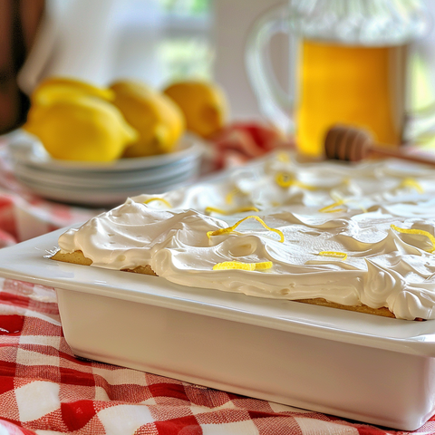 Delicious Honey Lemon Poke Cake with Natural Ingredients: A Healthier Twist on a Classic Dessert