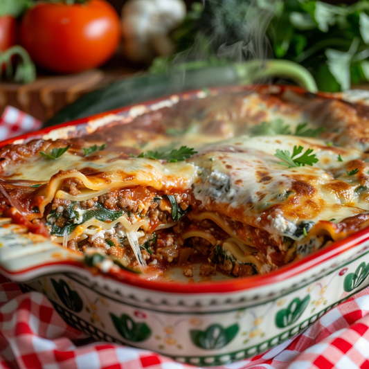 Classic Lasagna Recipe with Spinach, Ricotta, and Meat Layers – Perfect for Family Dinners