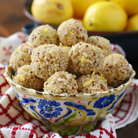 Vegan No-Bake Lemon Quinoa Bites