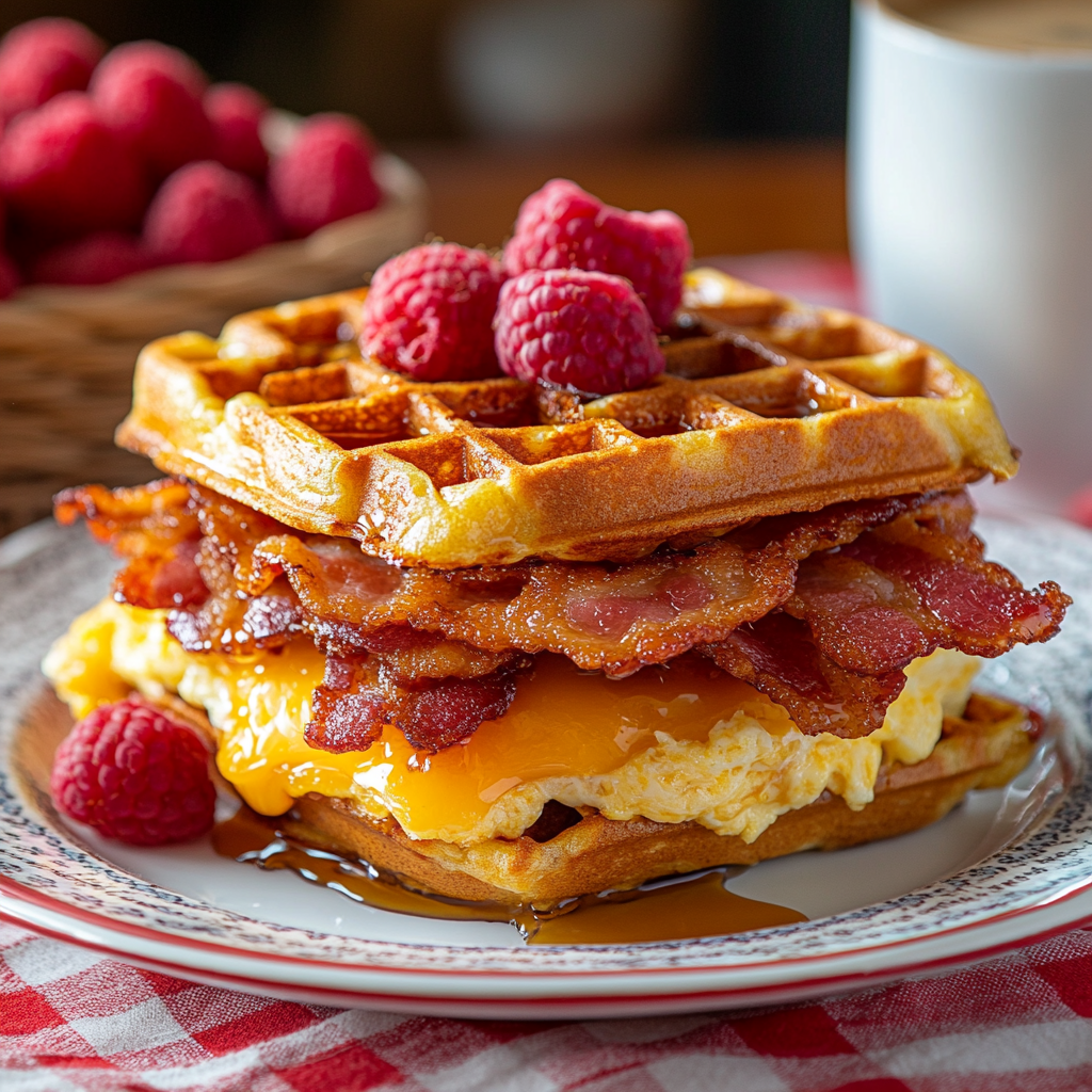 Bacon Maple Waffle Sandwich