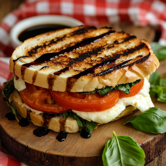 Caprese Panini with Fresh Basil and Balsamic Glaze