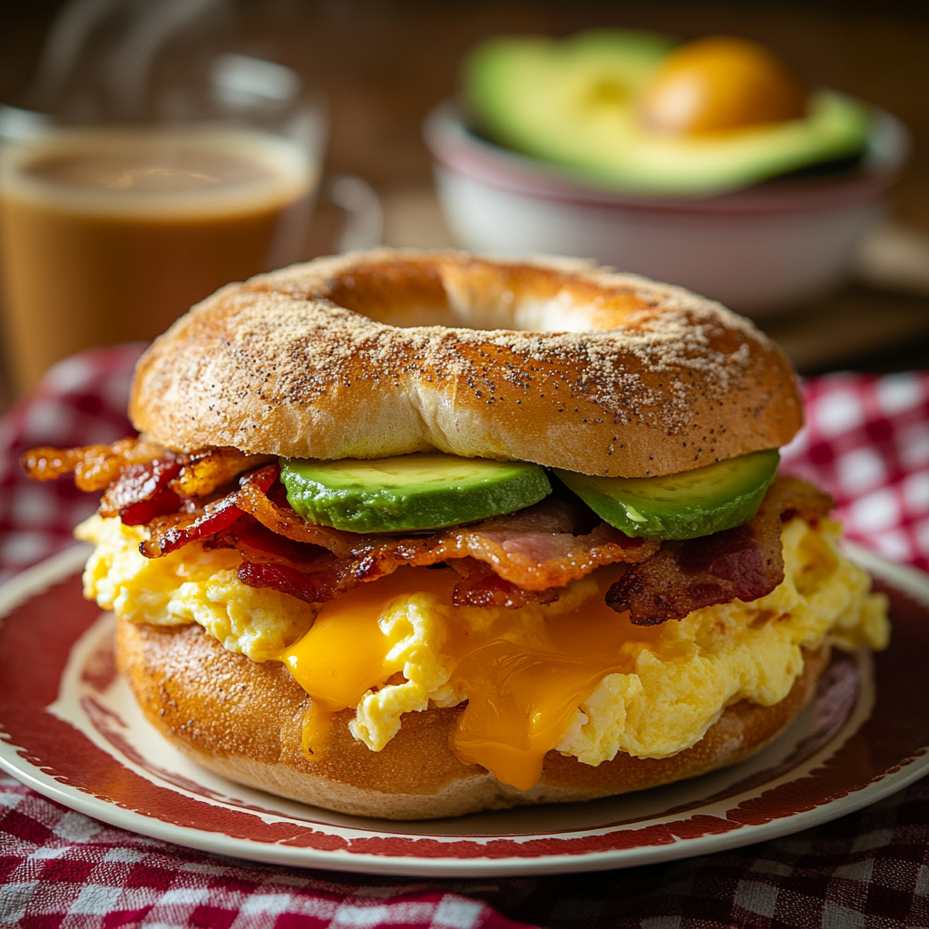 Loaded Breakfast Bagel Sandwich