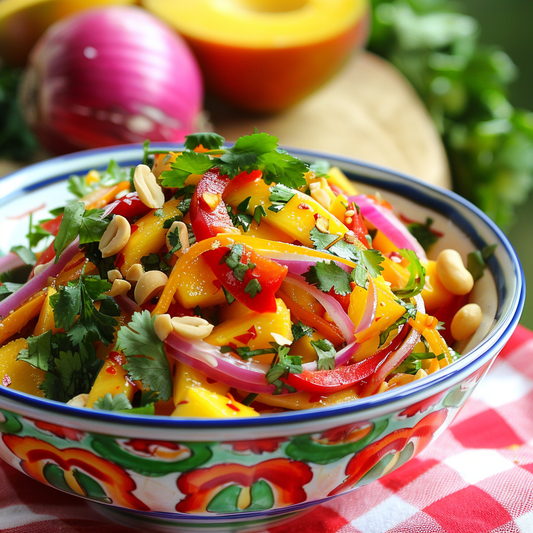 Thai Mango Salad with Peppers and a Tangy Dressing