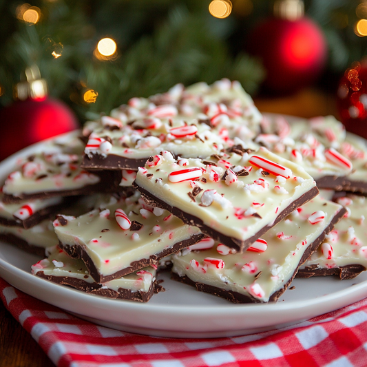 Peppermint Bark with a Dark Chocolate Base