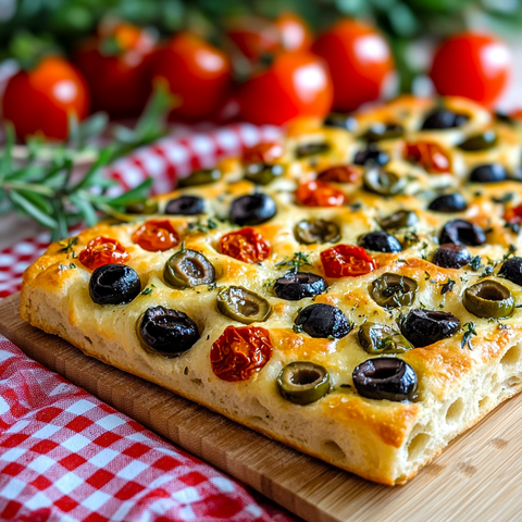 Easy Olive and Sun-Dried Tomato Focaccia Recipe – Authentic Mediterranean Bread