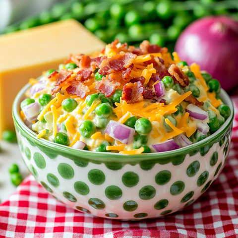 Creamy Pea and Bacon Salad Recipe - Classic and Delicious Side Dish