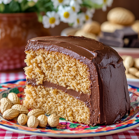 Peanut Butter Layer Cake with Dark Chocolate Buttercream: A Family Favorite