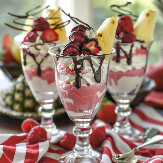 Delightful Pineapple Coconut Mousse Parfaits – A Colorful Tropical Dessert