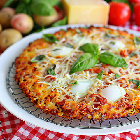 Savor the Crunch: Gluten-Free Potato Crust Pizza with Delicious Toppings