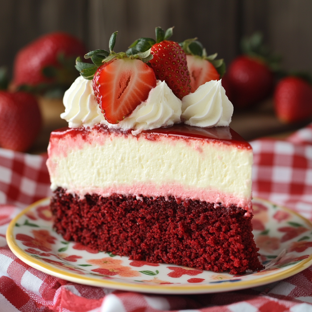 Red Velvet Strawberry Cheesecake