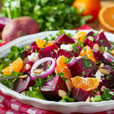 Roasted Beet and Orange Salad with Toasted Almonds and Ricotta Salad Recipe