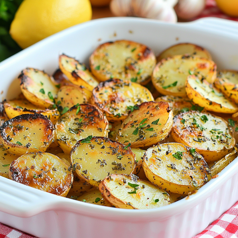 Roasted Potato Rounds With Lemon and Oregano – A Burst of Mediterranean Flavor