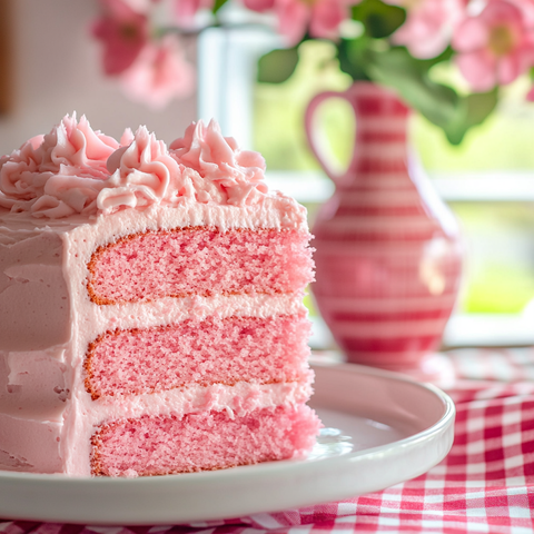 Natural Strawberry Cake with Fluffy Pink Buttercream