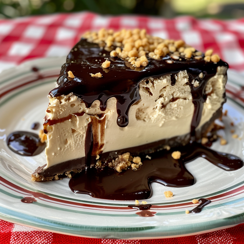 Vegan Cheesecake with Chocolate Fudge and Syrup