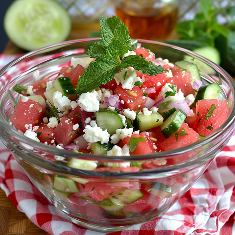 Refreshing Watermelon Feta Salad with Mint and Lime