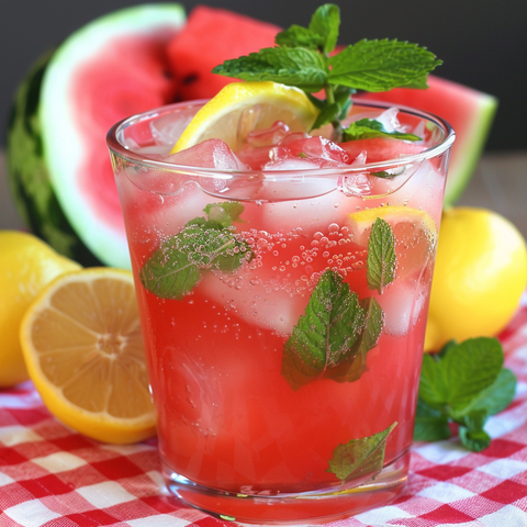 Watermelon Mint Lemonade Drink Recipe