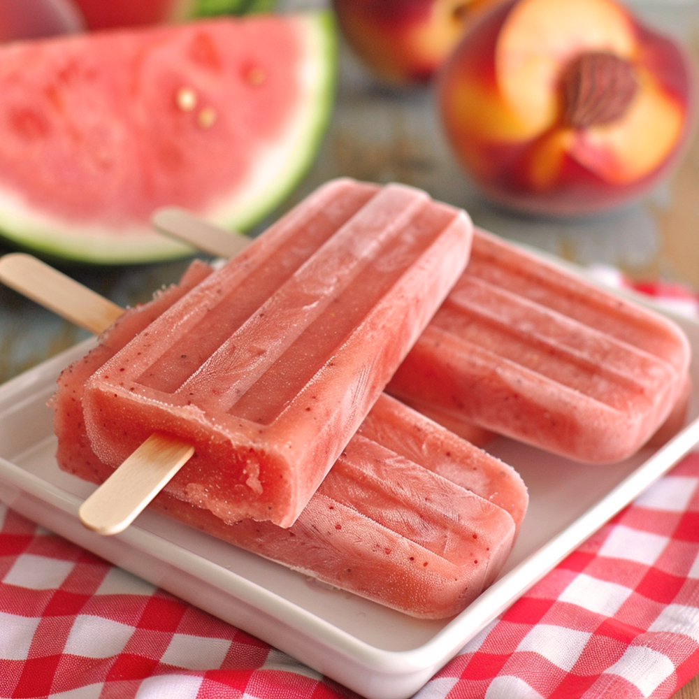 Watermelon and Peach Popsicles - A Refreshing Treat