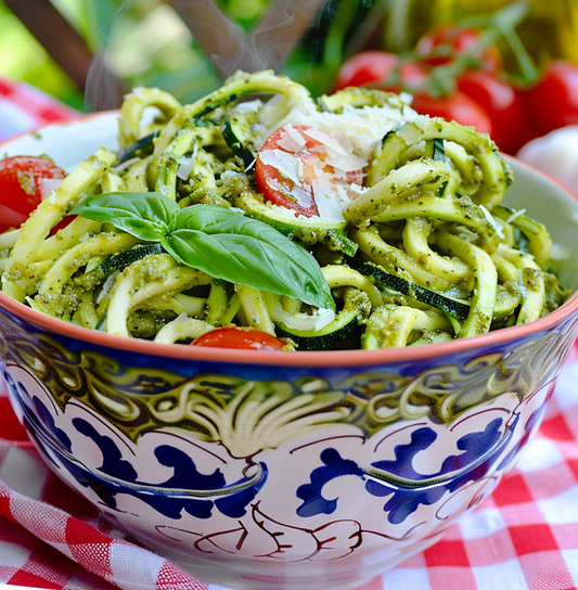 Vegan Zucchini Noodles with Pesto Sauce
