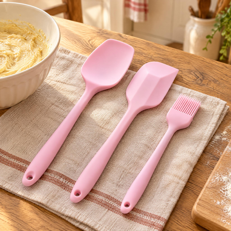 Blush Silicone Kitchen Trio: set out the trio