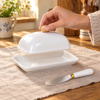 Breakfast Ceramic Butter Dish Set use: Breakfast Ceramic Butter Dish Set — a suitable use routine