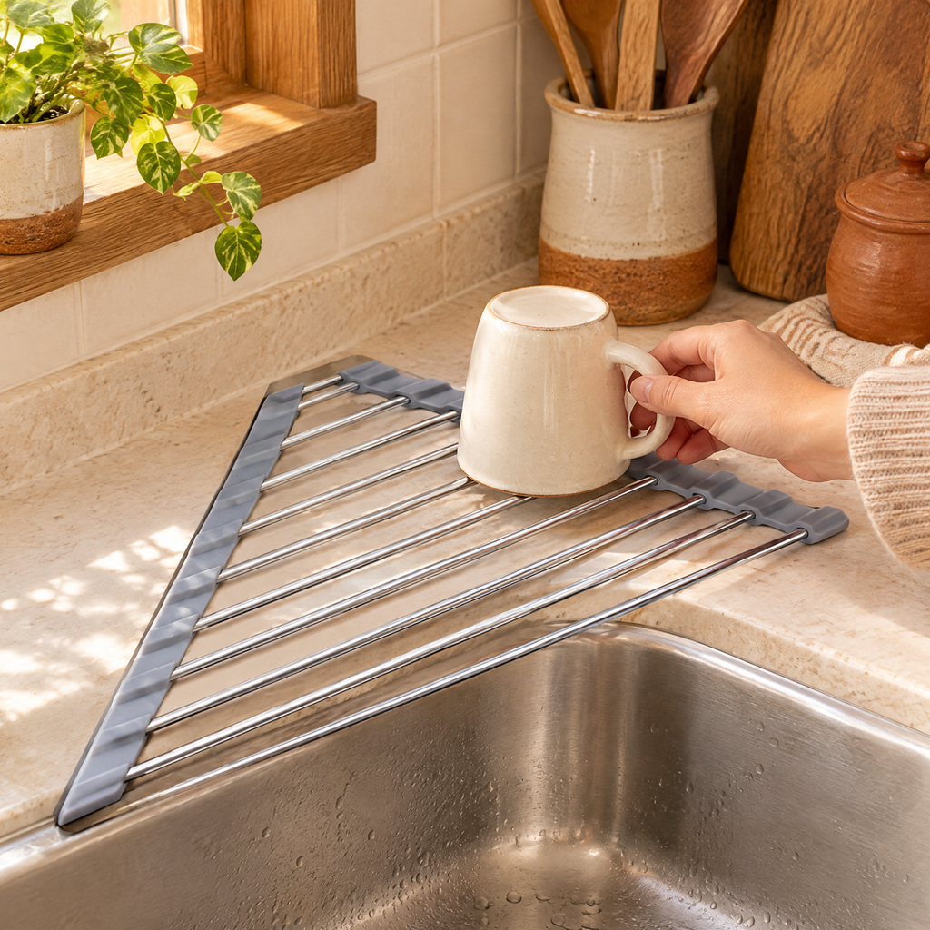 Bridge Corner Drying Rack use: Bridge Corner Drying Rack — a suitable use routine