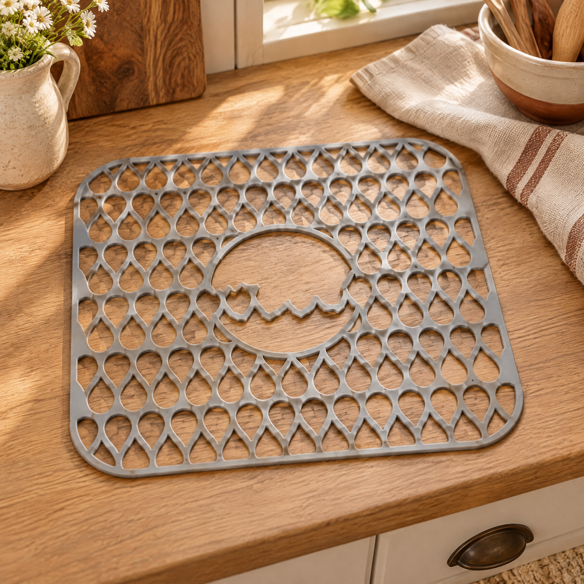 Cushion Open-Lattice Sink Mat — the exact physical details
