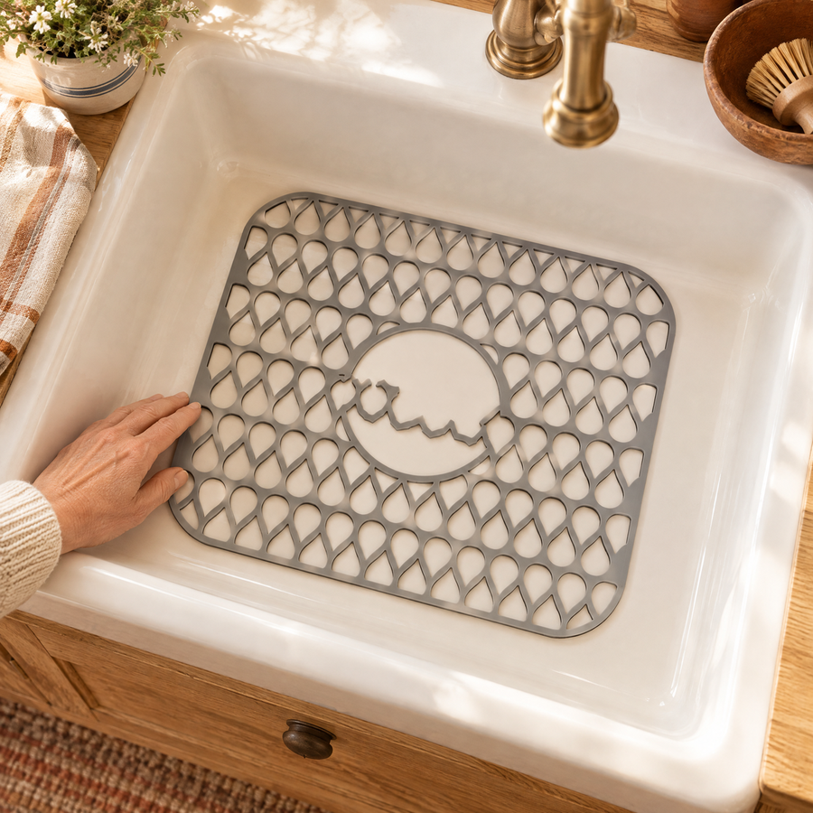Cushion Open-Lattice Sink Mat — a suitable use routine