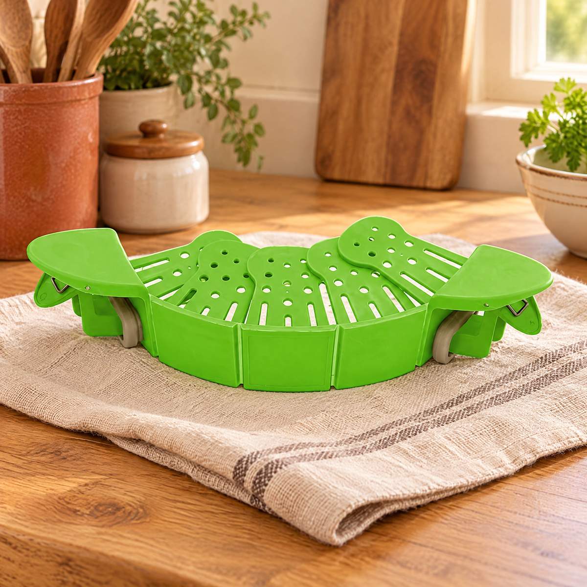 Drain Clip-On Strainer hero: Drain Clip-On Strainer: whole two-clip draining panel