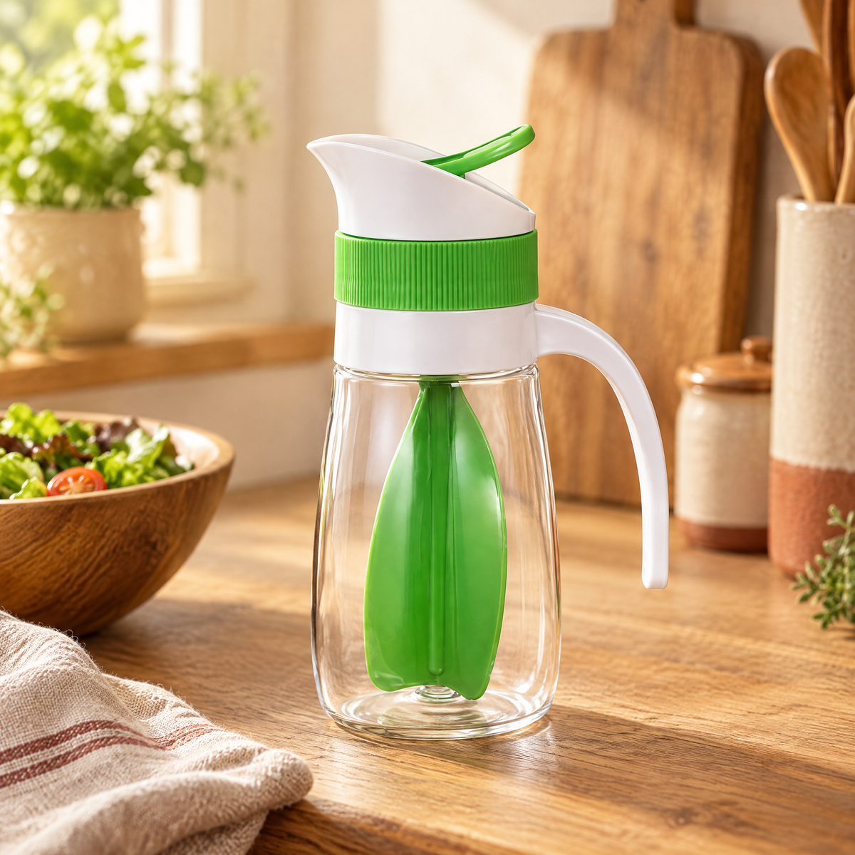 Dress Green Dressing Bottle: fitted top and actual internal form