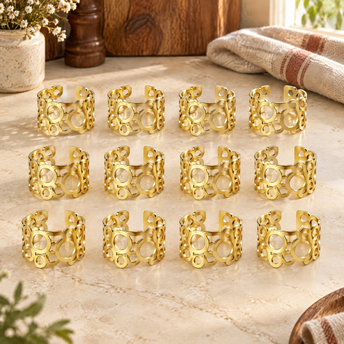 Glimmer Twelve Napkin Rings hero: Glimmer Twelve Napkin Rings — complete selected contents