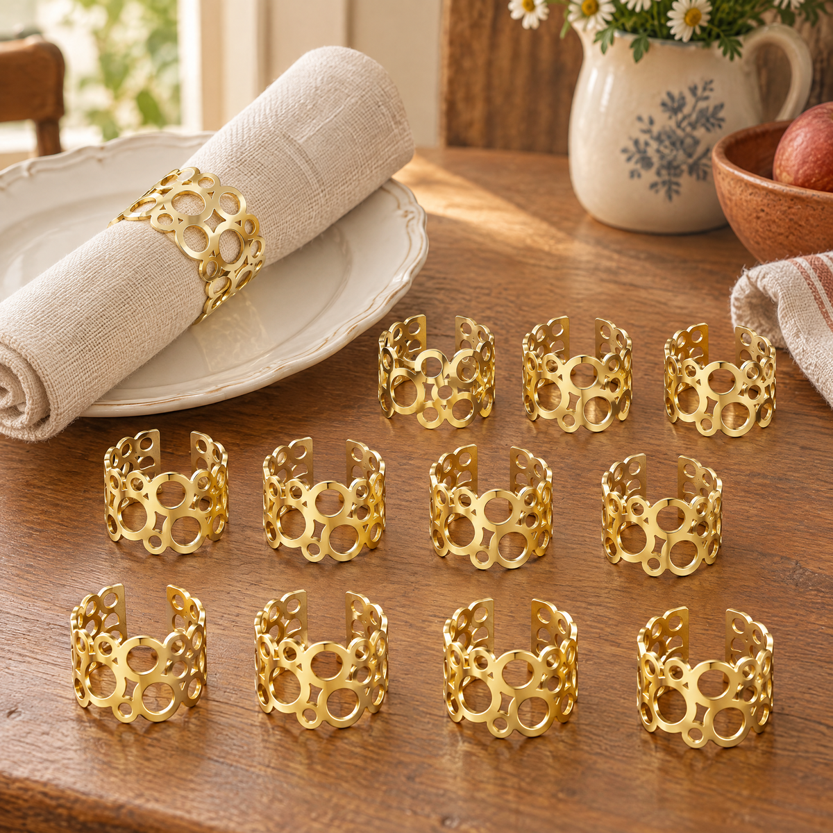 Glimmer Twelve Napkin Rings story: Glimmer Twelve Napkin Rings — the everyday setting